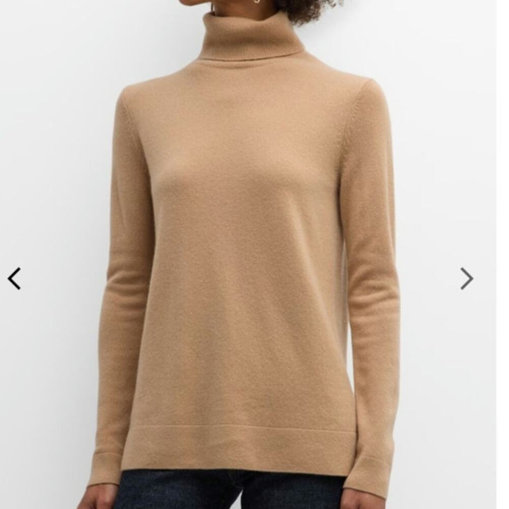 Neiman Marcus The Cashmere Collection Turtleneck Sweater TEAL Blue L Old Money